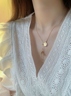 ins潮抖音同款福葫芦钛钢项链女个性设计感锁骨链颈链女 直播