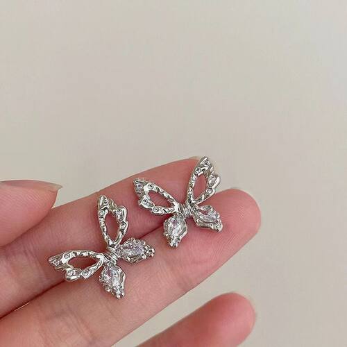 S925银针超仙镂空蝴蝶耳钉女小众设计精致耳环高级感时尚百搭耳饰