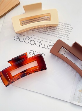 韩国简约中小号方形抓夹夹子头饰后脑勺鲨鱼夹洗澡盘发夹百搭发卡