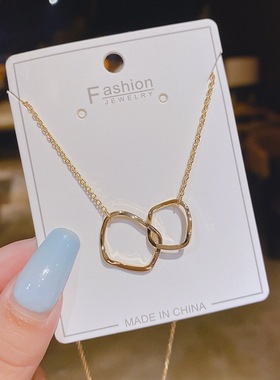 【真金电镀】网环环相扣项链女insins设计感冷淡风锁骨链感