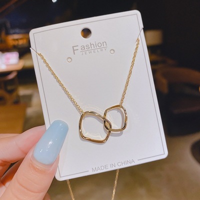 【真金电镀】网环环相扣项链女insins设计感冷淡风锁骨链感