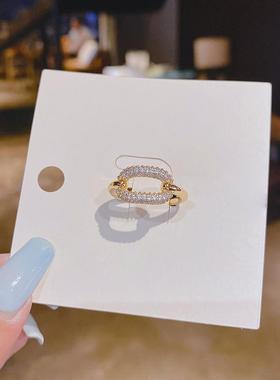 【厂货通】2022年铜镶锆石戒指轻奢网红ins冷淡风可调节钻戒指环