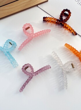 糖果色透明磨砂抓夹女 后脑勺网红发抓大号夏季发卡盘发气质发饰