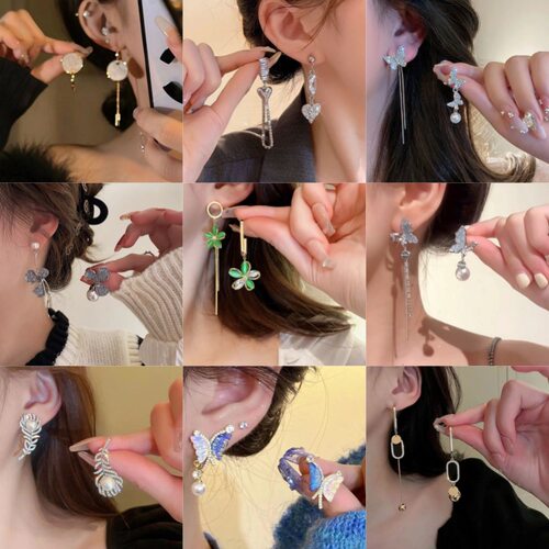 轻奢高级感个性不对称耳环女小众气质潮酷耳钉精致百搭大气耳饰品