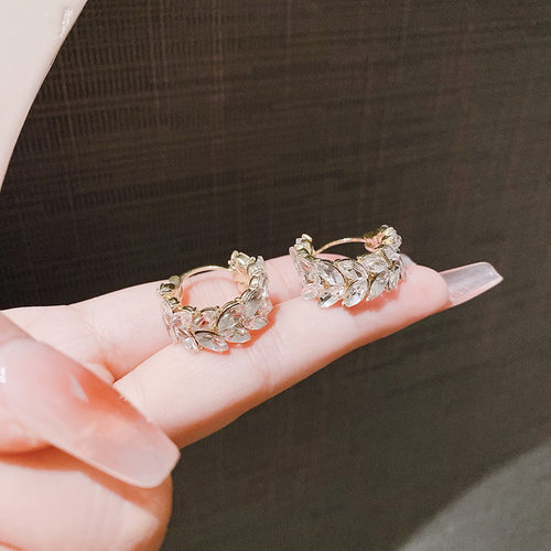 韩式超闪名媛风精致满锆圆环耳扣轻奢简约高级感时尚抖音同款耳环