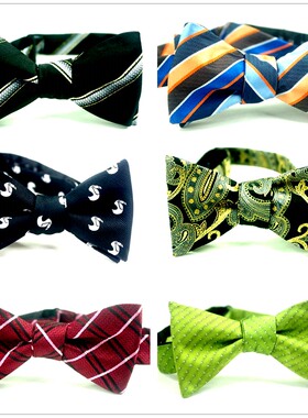 手打领结条纹欧美商务领结腰果波点手打领结