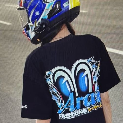 机车服大眼04太空兔纯棉短袖T恤