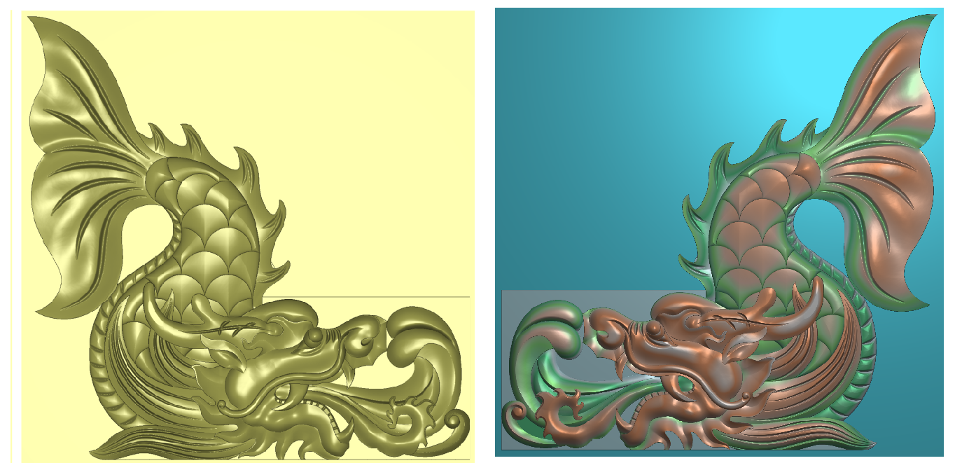 鱼 鳌鱼 鱼龙精雕图 墓碑耳朵 翘角灰度图 角花 碑角动物1014