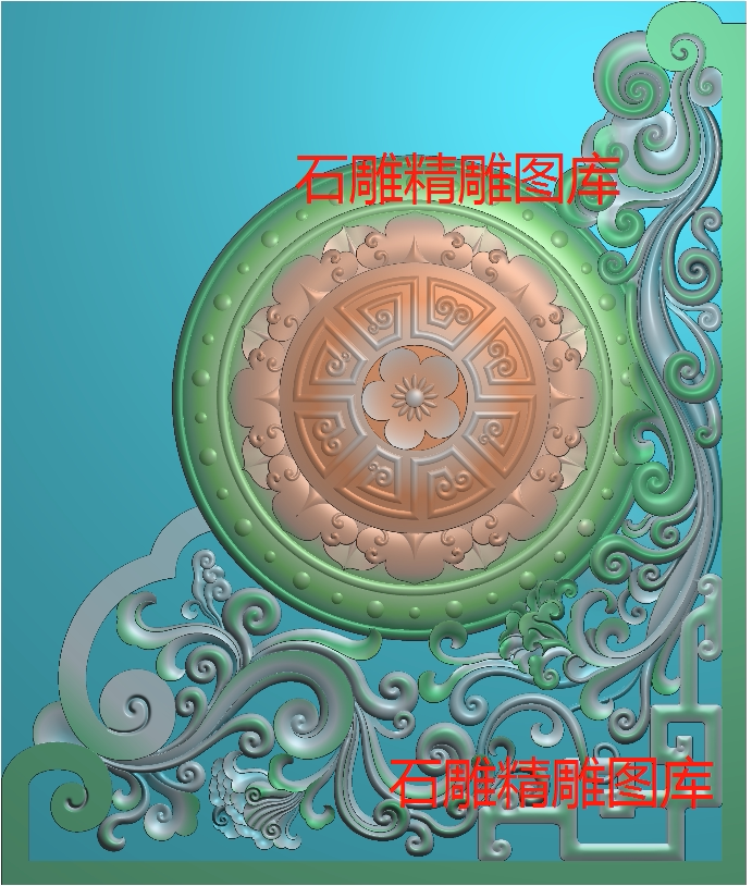 抱鼓石鼓精雕图  栏板门墩雕花 古建寺庙灰度图浮雕图 单张价格