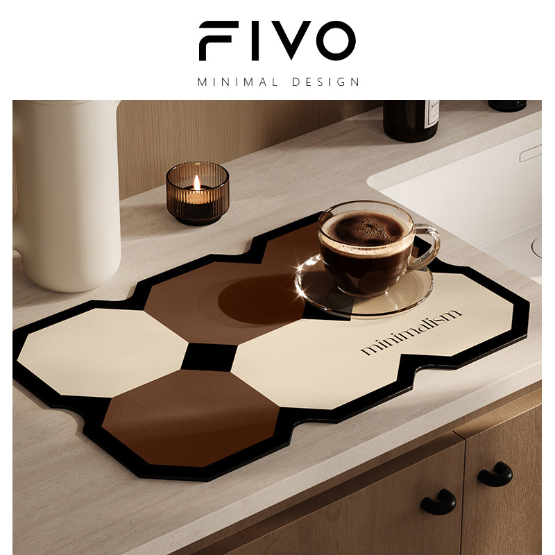 北岛方砖复古咖啡机厨房台面沥水垫免洗吸水垫洗手台防滑垫子,居家布艺,家用脚垫,淘宝优惠券,粉丝福利购,淘宝优惠卷