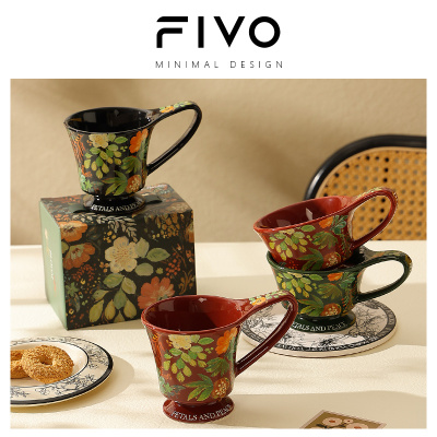 FIVO设计感复古法式马克杯