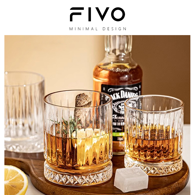 FIVO欧式中古风玻璃酒杯威士忌杯套装酒吧喝酒杯子洋酒杯啤酒杯
