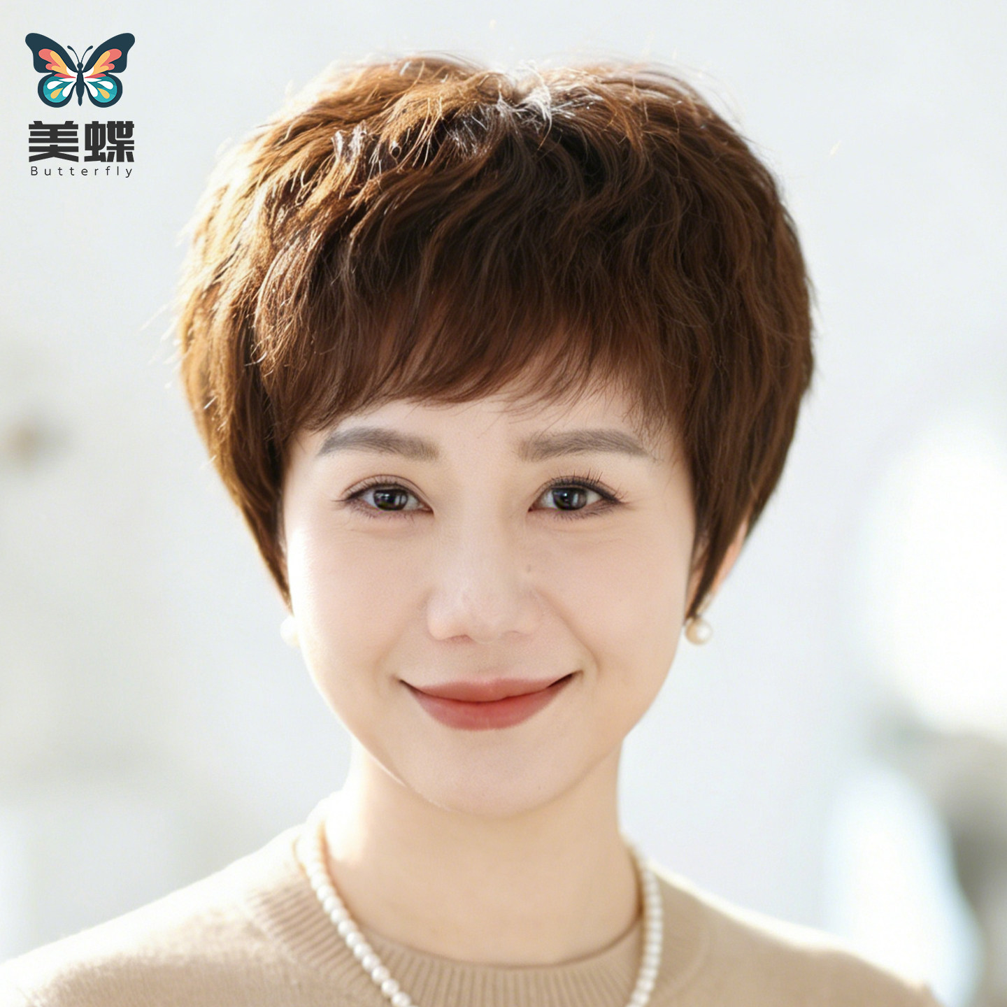 2026新款旗舰店假发全头套女真人发丝永久烫短卷发中年女妈妈款