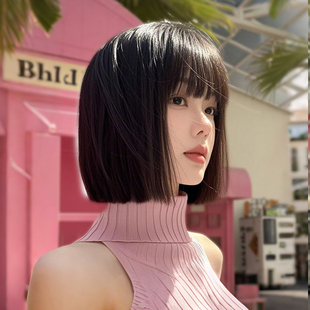 假发女一刀切真发全真人发蕾丝无痕自然蓬松锁骨发光头可扎全头套