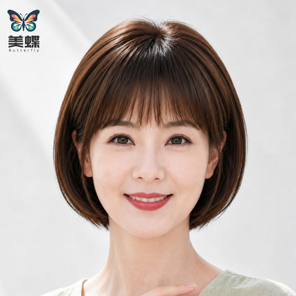 假发女全头套短发韩系减龄波波头层次自然全真发日常女士隐形无痕