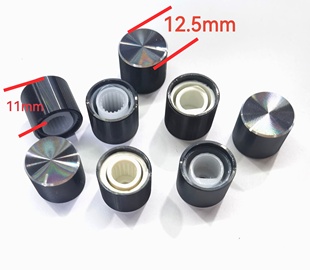 高档铝合金黑色12.5*11跟11*10电位器 编码器开关 旋钮帽花轴半轴