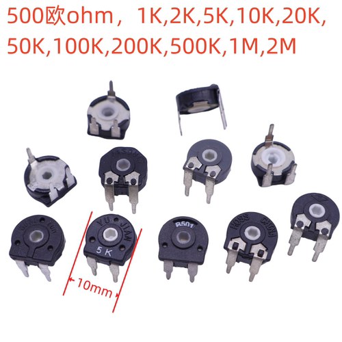 国产西班牙可调电位器 PT10-500欧1K2K5K10K20K50K100K卧式六角孔 - 封面