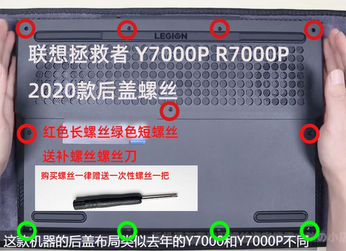 Y7000PR7000PR7000后盖螺丝