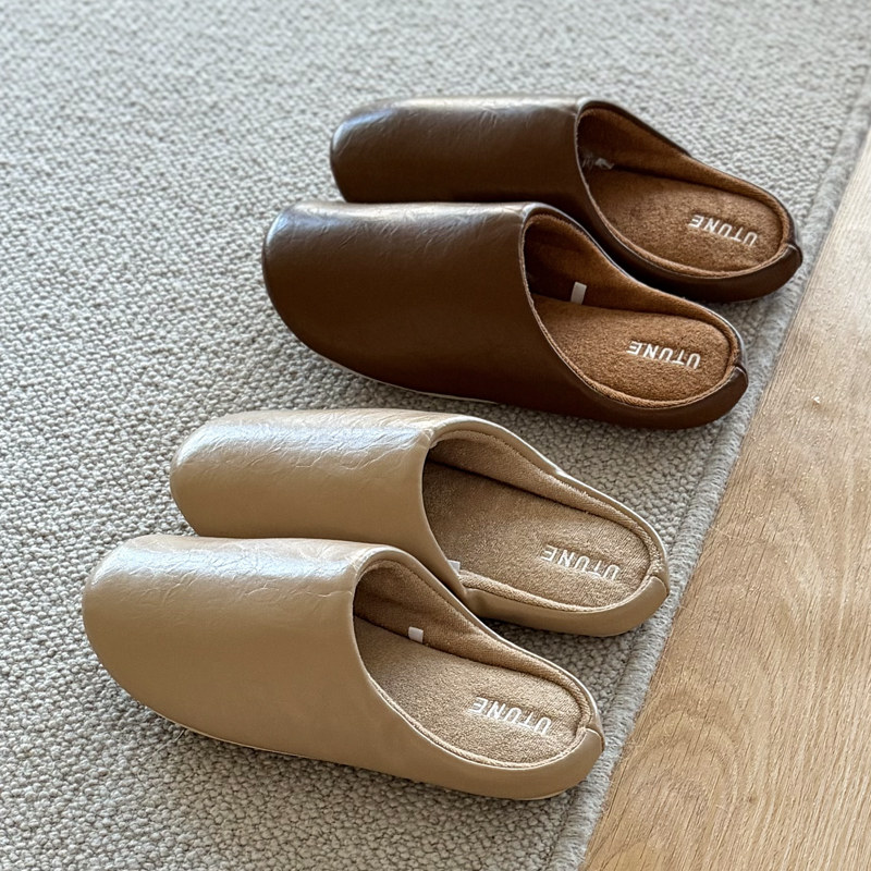 静音无声拖鞋女家居室内pu皮棉拖鞋软底无声木地板高级感皮拖防滑,居家布艺,居家棉拖/棉鞋,淘宝优惠券,粉丝福利购,淘宝优惠卷