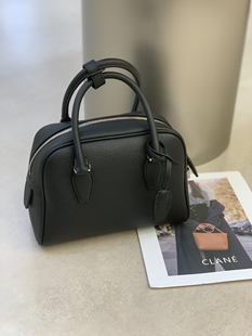 秋冬新款高级感真皮大容量保龄球包女头层牛皮手提波士顿通勤女包