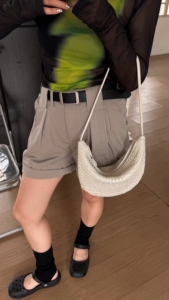 春夏新款小众设计里外真皮编织月牙腋下包女羊皮轻便单肩饺子包女