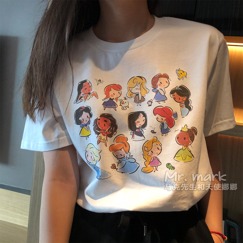 Official Tuke double ground milk silk short sleeve T-shirt for female lovers