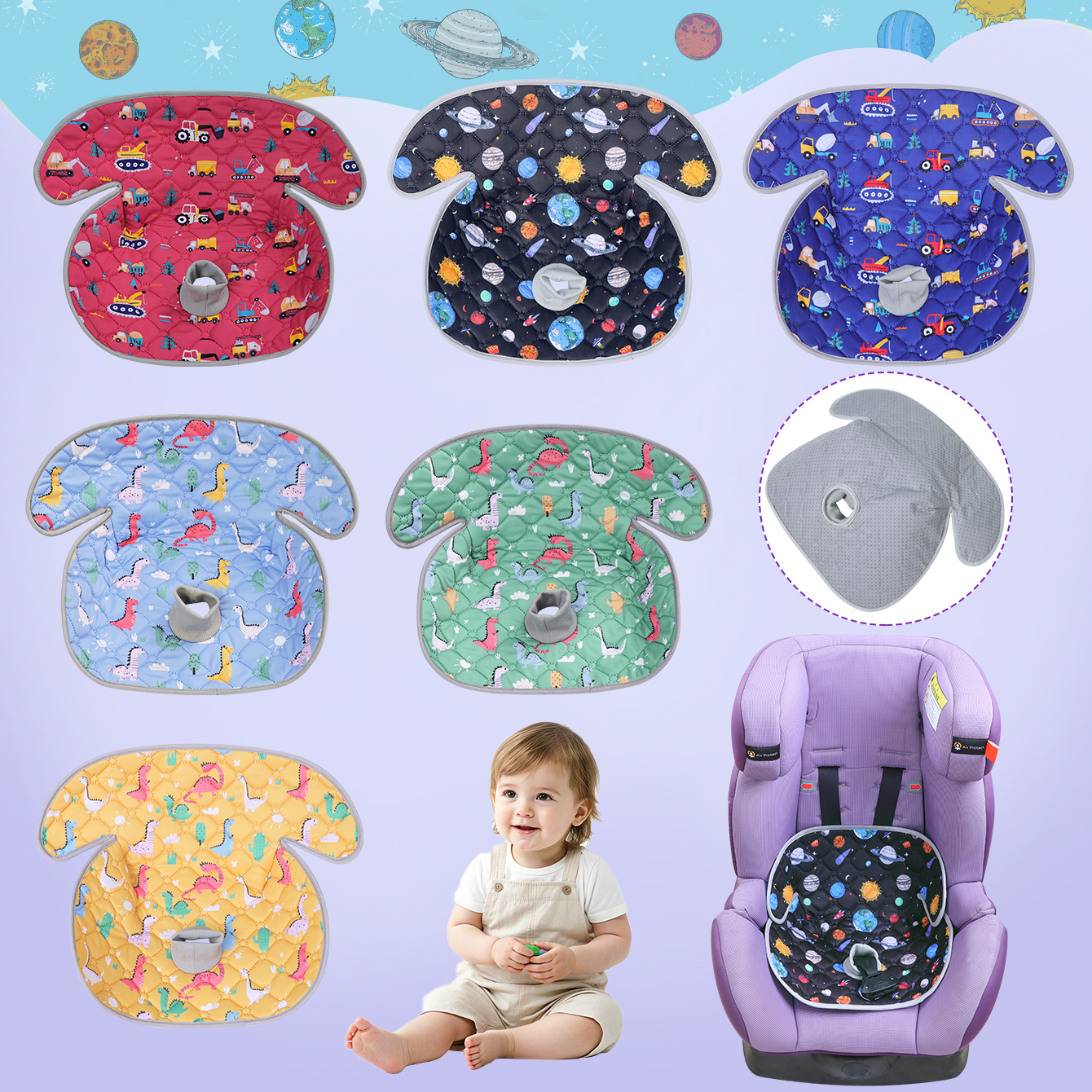 儿童安全座椅垫卡通多色