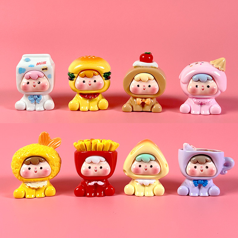 新款卡通全身食玩崽崽饰品树脂配件车载桌面小摆件钥匙扣挂件盲袋