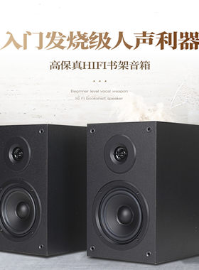 neon丽扬4.5寸无源书架音箱木质