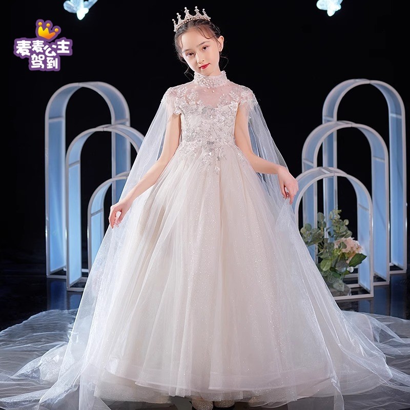 女童礼服公主裙拖尾连衣裙花童
