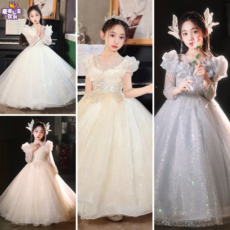 儿童礼服连衣裙女童长袖生日周岁