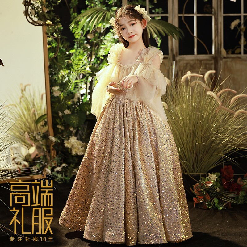 女童高端轻奢气质高级感连衣裙春图片