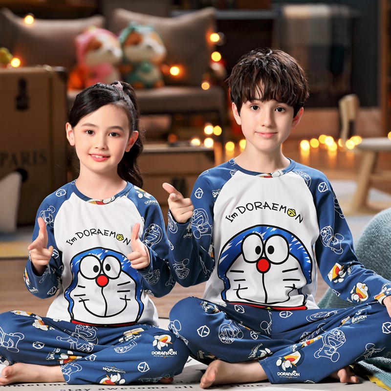 哆啦a梦春秋季大童小孩睡衣套装