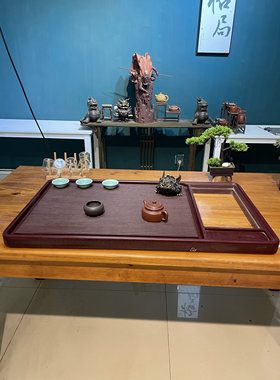 框架款一体式高山流水深水槽电木茶盘电胶木茶海高密家用功夫茶台