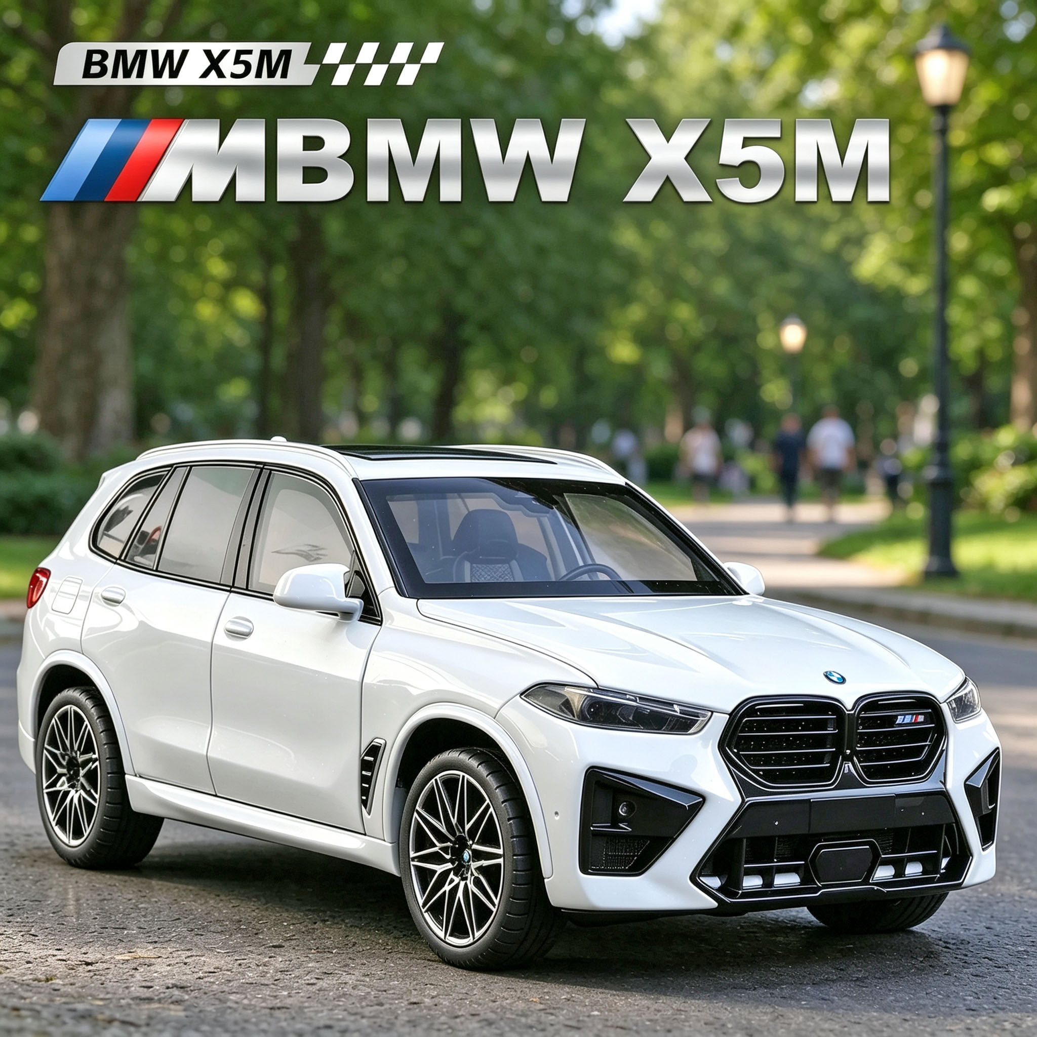 1/32宝马X5M仿真合金越野车模型回力声光开门金属玩具车男孩礼品