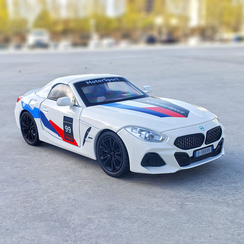 1:24宝马Z4合金汽车模型仿真敞篷跑车声光回力开门金属车模玩具车