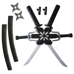 忍者背带武士刀玩具男孩扮演表演道具飞镖双叉可插cos武器