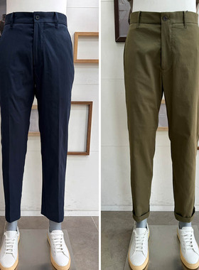 2025年冬季新款BO 藏蓝色直筒裤韩版商务拉链门襟休闲裤长裤2色