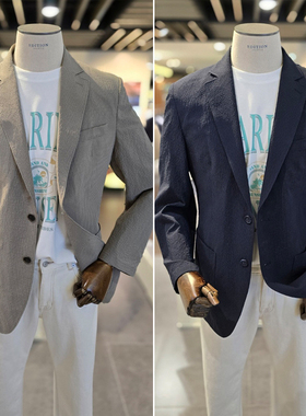 2025年秋季新款EDITION米色藏青色男士商务休闲口袋西服外套2色