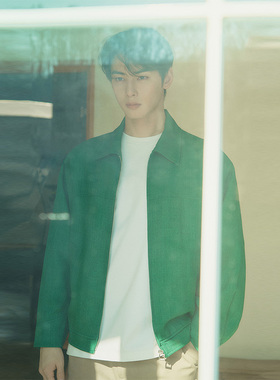 车银优明星B同款0322春Liberclassy绿色拉链长袖夹克外套2色