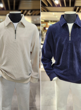 1121冬装EDITION卡其色纯色韩版休闲拉链高翻领半宽松男士卫衣3色