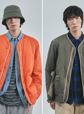 2025年冬季新款Albert Explorer橄榄绿色无领男士时尚夹克外套