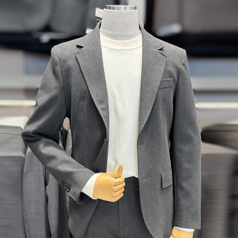 ZIOZIA黑色弹力休闲西服套装