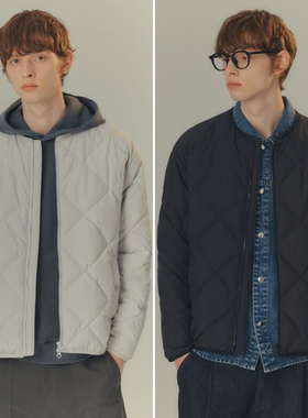0101冬季新款Mind Bridge心桥黑色浅灰色绗缝菱格轻薄羽绒服2色