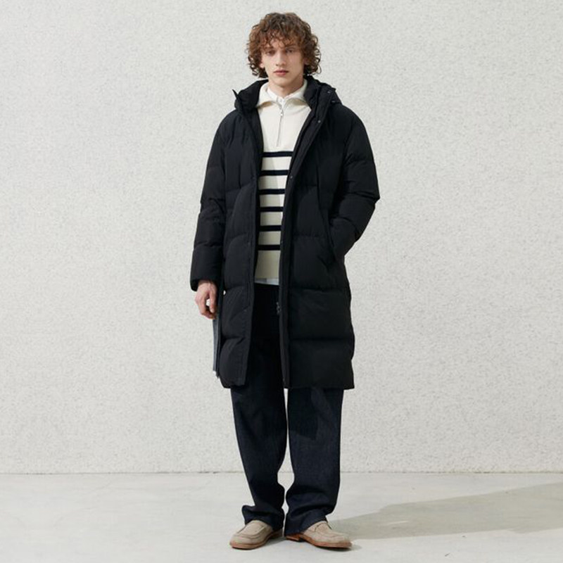 MindBridge连帽长款羽绒服