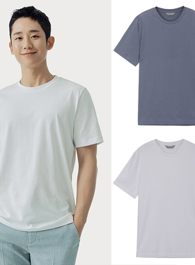 丁海寅韩国明星款0320春夏Mind Bridge心桥纯色基础款短袖T恤6色