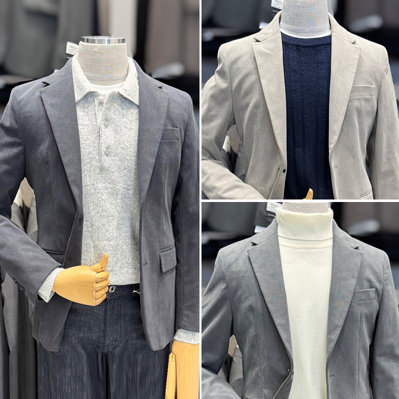 男士灯芯绒条绒休闲西服上衣