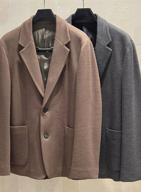 2025年秋季新款TIME HOMME韩国代购高端男装棕色休闲西服外套Q