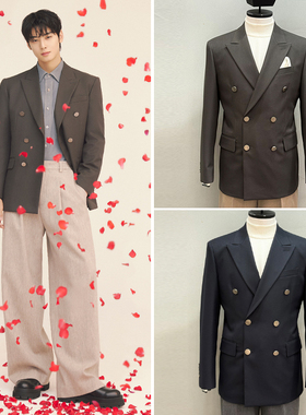 车银优明星同款0120冬Liberclassy多排双扣商务休闲西装加大码190