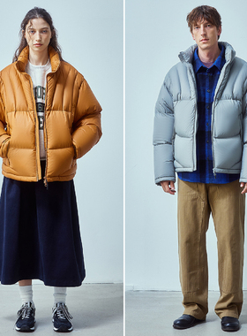 0130冬款Albert Explorer混合橘色混合灰色男士时尚鹅绒羽绒服